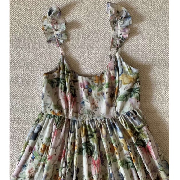 NWT Selkie Penny Lane Butterflies Printed Botanical Maxi Cotton Dress - Picture 9 of 14